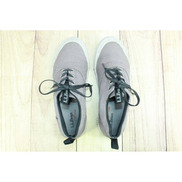 LL Bean Gray Canvas Eco Woods Lace Up Comfort Cushioned Sneaker Shoes Size 8 M - Picture 7 of 9
